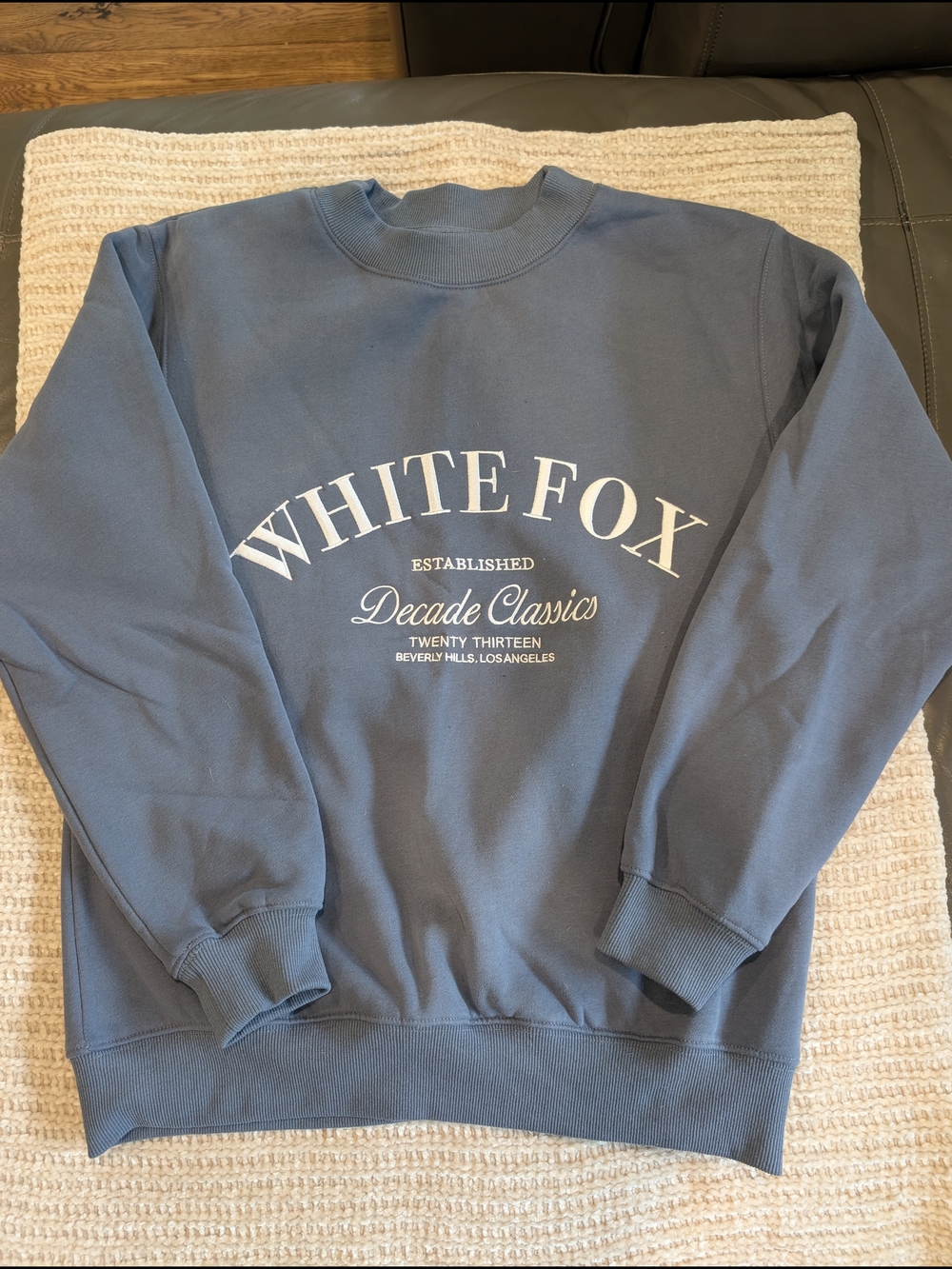 Women White Fox Blue Logo Sweatshirt